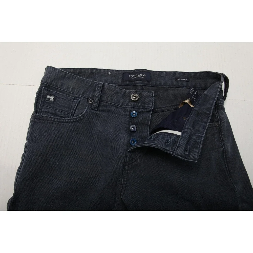 Scotch & Soda Ralston Jeans Mens 31x34 Gray Stretch Denim Button Fly Pants